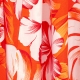 Tissu Viscose Hibiscus - Orange
