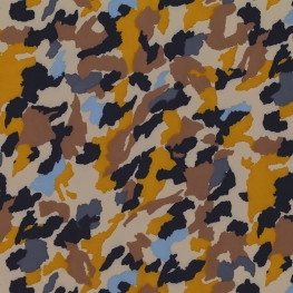 Tissu Viscose Camouflage Abstrait - Beige