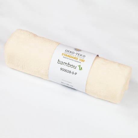 Coupon éponge bambou Okeo-Tex 50 x 70 cm- Crème