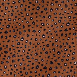 Tissu Velours côtelé Léopard - Orange brique
