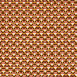Tissu coton cretonne vague - Orange