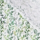 Tissu Popeline Digital Feuillage - Blanc