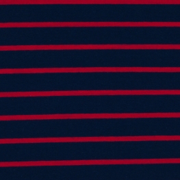Tissu Jersey Marinière - Rouge & Bleu